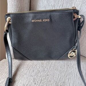 Michael Kors Black Leather Crossbody Bag